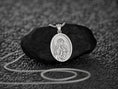 Bild in Galerie-Betrachter laden, Rhodium plated Virgin Mary and Child religious pendant necklace
