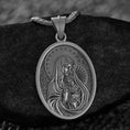 Bild in Galerie-Betrachter laden, Close-up of 925 sterling silver Virgin Mary and Child Jesus pendant necklace