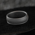 Load image into Gallery viewer, Braided Texture Band Ring – Men's Woven Design Wedding Ring – Sterling Silver, Gold, or Rose Gold Plated