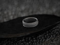 Load image into Gallery viewer, Silver band ring with textured pattern,