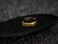 Load image into Gallery viewer, Gold plated floral wedding band with engraved detailing
