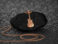 Bild in Galerie-Betrachter laden, Skull Guitar Pendant Necklace – Rock Musician Jewelry – Sterling Silver Heavy Metal Charm for Men and Women