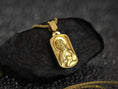 Bild in Galerie-Betrachter laden, Gold plated version of rectangular Saint James pendant,