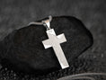 Bild in Galerie-Betrachter laden, Close-up of 925 silver hallmark and engraved back side of the symbolic cross necklace,