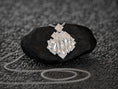 Load image into Gallery viewer, Rhodium plated geometric chessboard pendant,