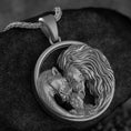 Load image into Gallery viewer, Lion and lioness couple necklace pendant,