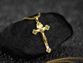 Bild in Galerie-Betrachter laden, Gold plated INRI crucifix with Catholic symbolism,