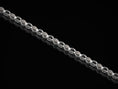 Load image into Gallery viewer, Polished silver eye-link chain detail showing engraved design