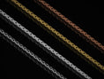Load image into Gallery viewer, Multiple finishes shown together: oxidized, silver, gold, and rose gold cross link chains