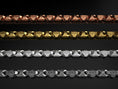 Load image into Gallery viewer, All finishes displayed: oxidized, polished, gold, and rose gold Celtic chains