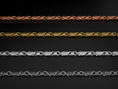 Load image into Gallery viewer, Multi-finish lineup of scroll chains in silver, gold, and rose gold