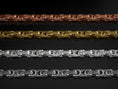 Load image into Gallery viewer, Side-by-side view of baroque scroll chains in various finishes