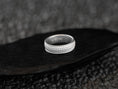 Load image into Gallery viewer, Silver band ring with textured pattern,