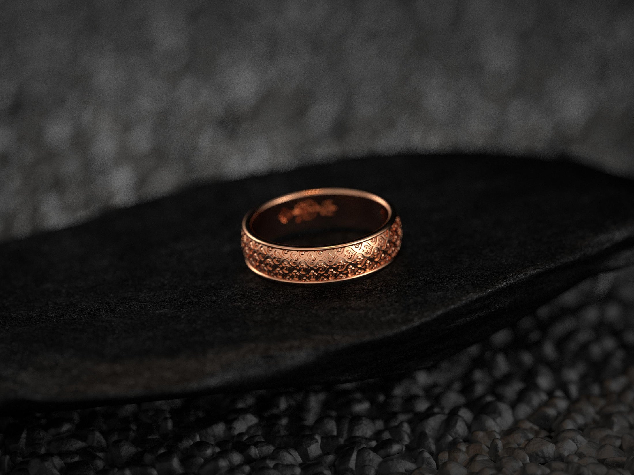 Rose gold braided design ring for couples or anniversaries