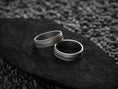 Load image into Gallery viewer, Oxidized matching couple rings with feather texture