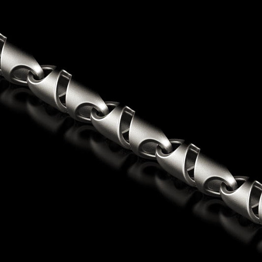 925 silver oval link chain close-up