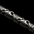 Load image into Gallery viewer, Tribal engraved chain necklace close-up – oxidized silver finish