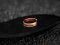 Load image into Gallery viewer, Rose gold plated diagonal groove ring close-up
