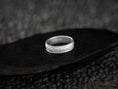 Load image into Gallery viewer, Rhodium plated rustic bark wedding band