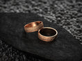 Load image into Gallery viewer, Personalized Rustic Bark Texture Wedding Band – Unisex Comfort-Fit Ring in Rhodium, 14K Gold & Rose Gold Plated