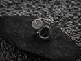 Load image into Gallery viewer, Vintage-style shield signet ring shown from top view,
