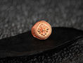 Load image into Gallery viewer, Rose gold plated fleur de lis round ring with textured shank,
