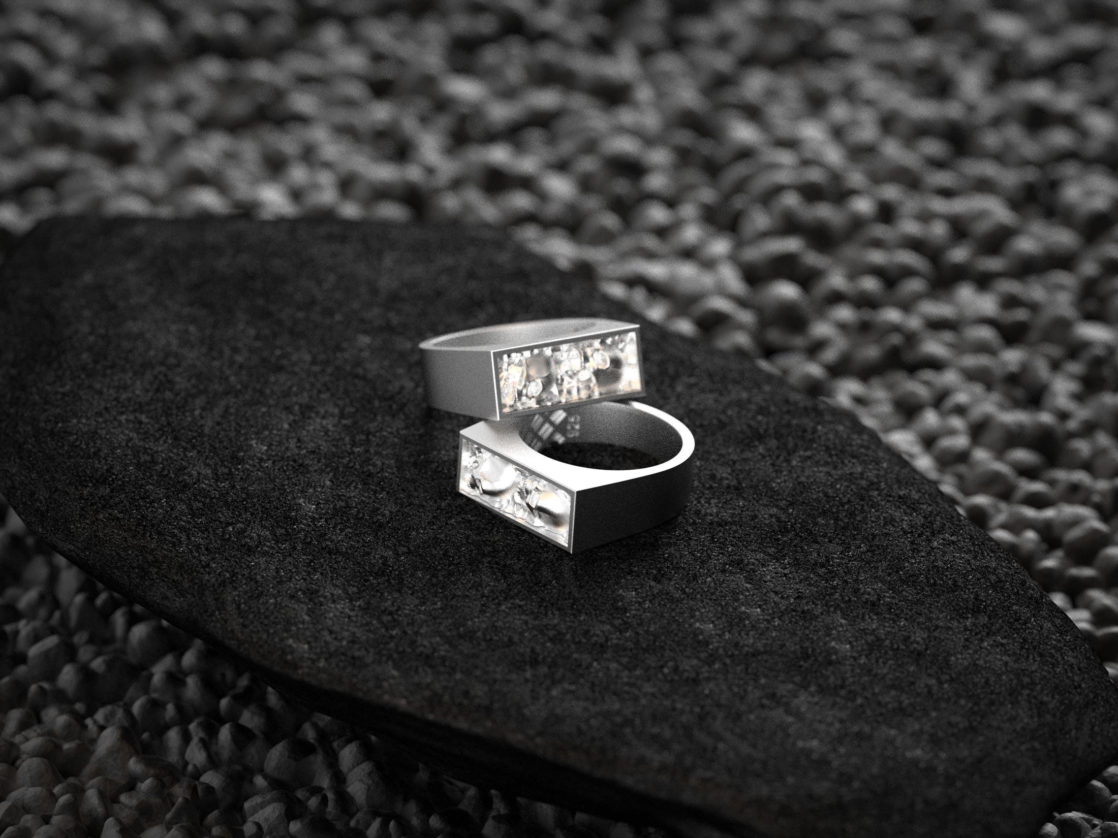 Interior view of the gold-plated version’s polished inner surface and precise plating edge.