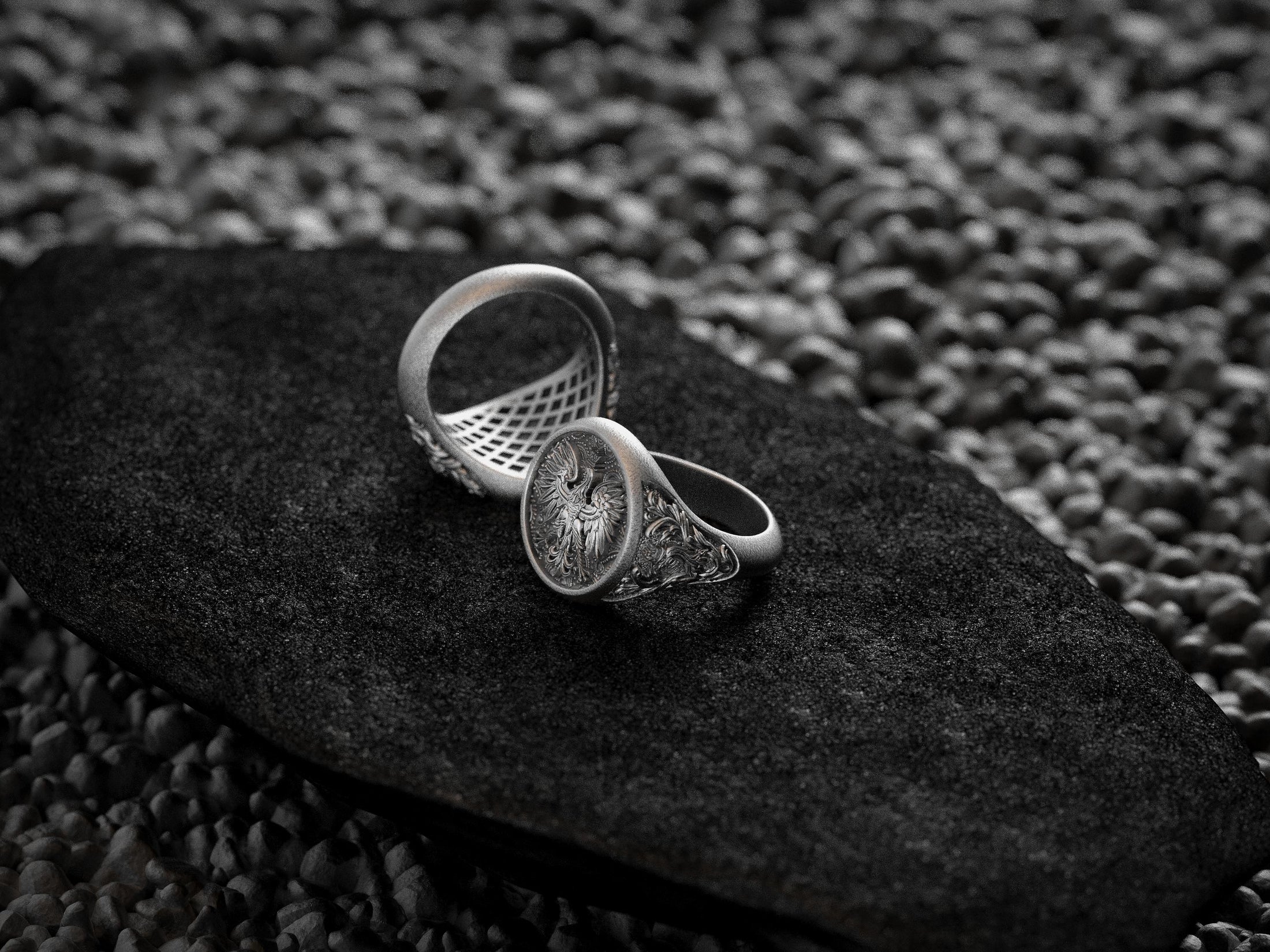 Polish Eagle Signet Ring – Sterling Silver Coat of Arms Ring with Heraldic Royal Symbol for Slavic Heritage Style