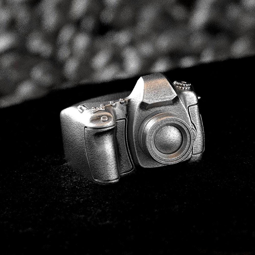 Camera Ring for Photographers – Sterling Silver DSLR-Inspired Ring for Photography Lovers, Creatives & Gift for Him