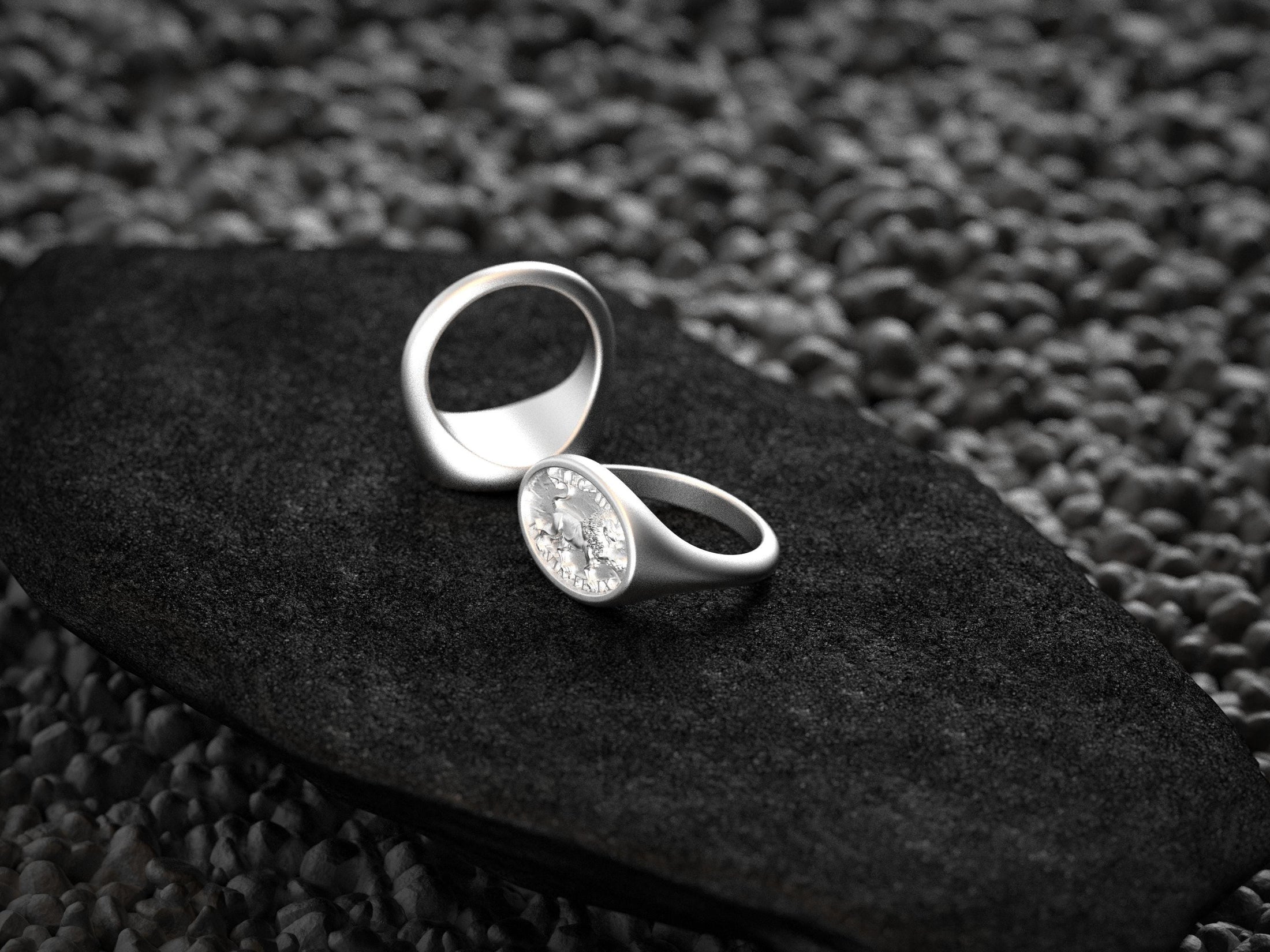 Roman Legion Ring – LEG III Flavia Felix Antique-Style Signet Ring, Ancient Roman Military Jewelry, Men’s Sterling Silver Gift