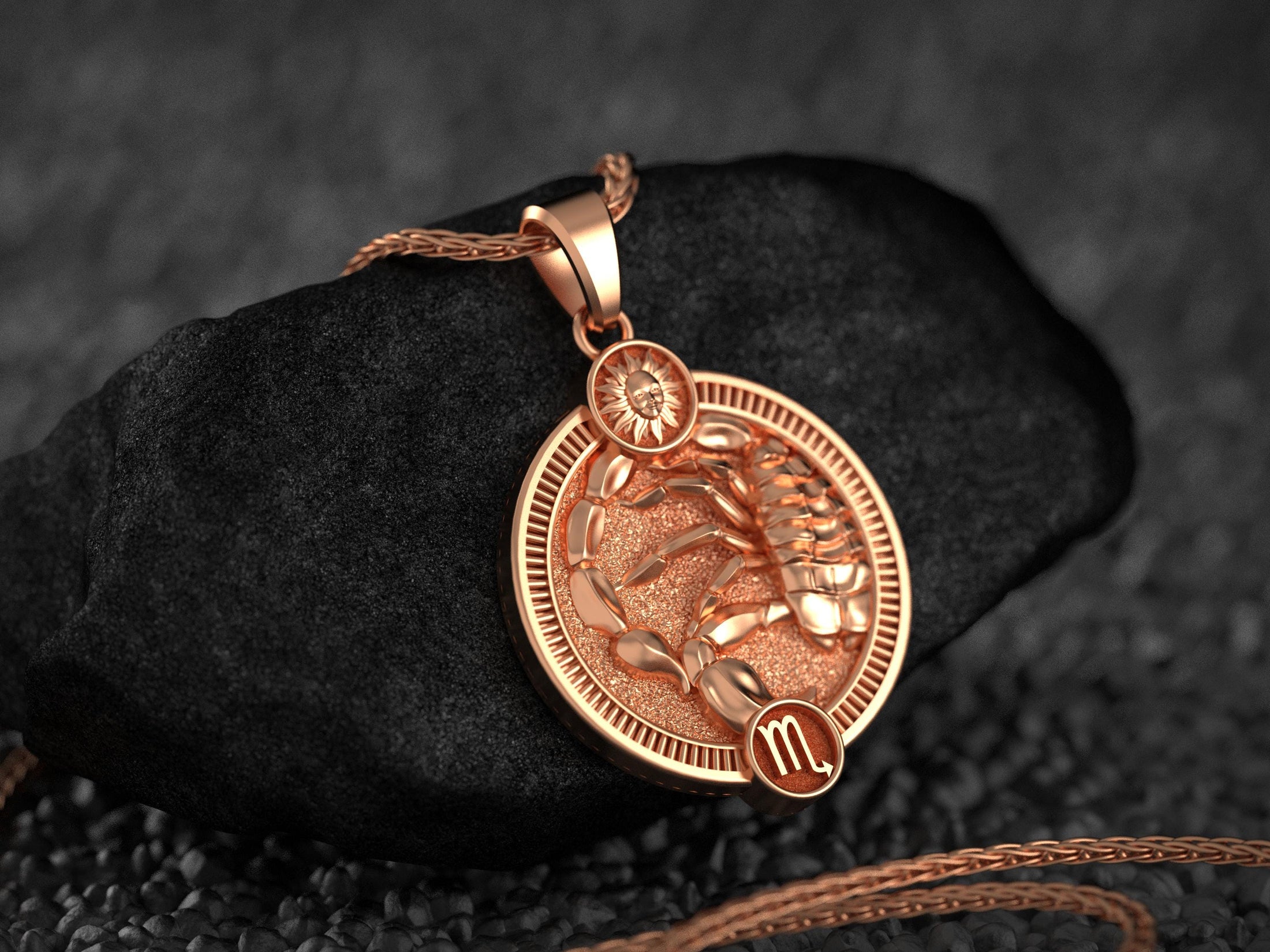 Scorpio Pendant – Zodiac Scorpion and Celestial Symbol