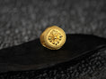 Load image into Gallery viewer, Gold plated sterling silver heraldic ring with medieval emblem,