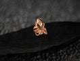 Load image into Gallery viewer, Front profile of rose-gold octopus ring showing plating details.