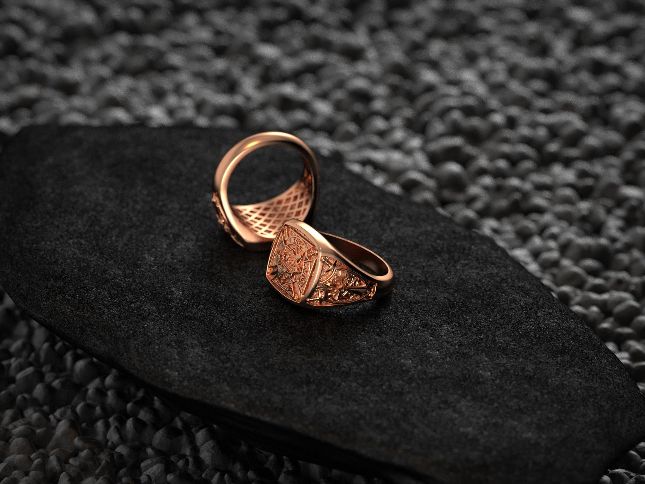 In Hoc Signo Vinces Ring – Sterling Silver Templar Shield Ring with Cross, Crown & Sword Symbolism for Crusader Style