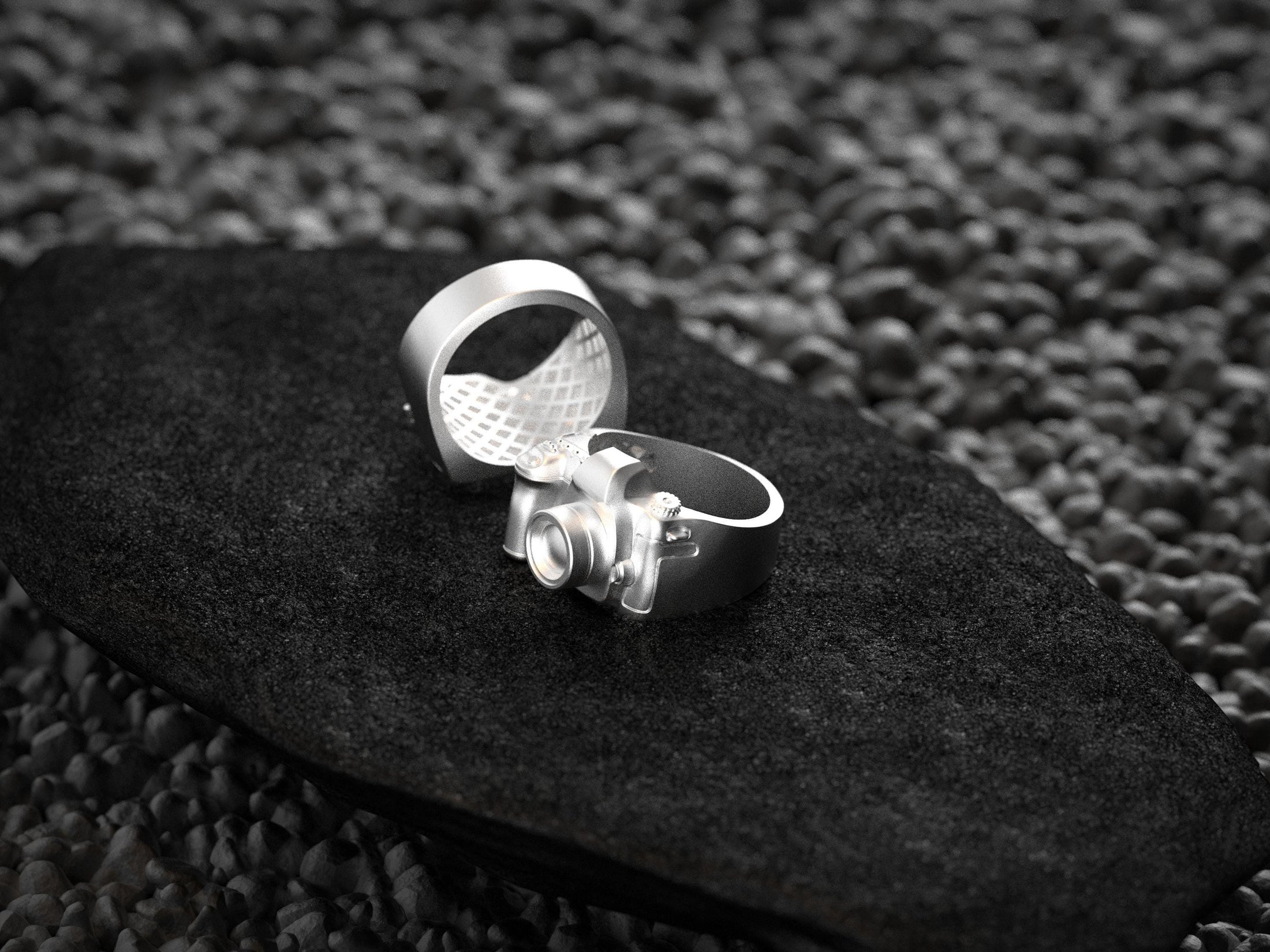 Camera Ring for Photographers – Sterling Silver DSLR-Inspired Ring for Photography Lovers, Creatives & Gift for Him