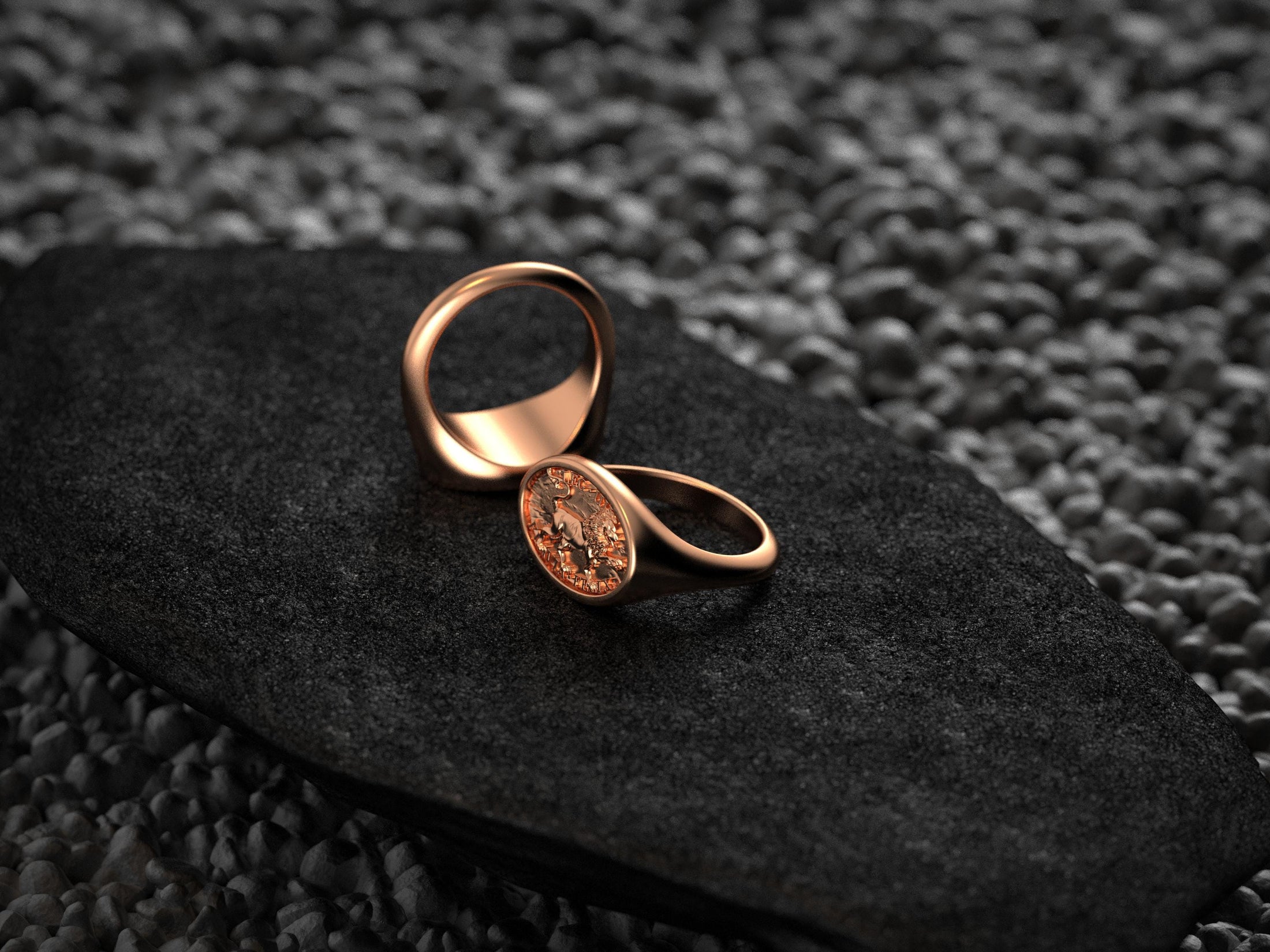 Roman Legion Ring – LEG III Flavia Felix Antique-Style Signet Ring, Ancient Roman Military Jewelry, Men’s Sterling Silver Gift