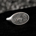 Load image into Gallery viewer, Roman Legion Ring – LEG III Flavia Felix Antique-Style Signet Ring, Ancient Roman Military Jewelry, Men’s Sterling Silver Gift