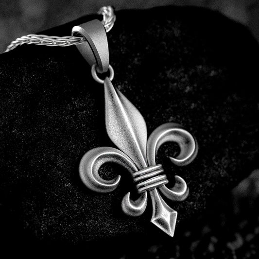 Fleur-de-Lis Pendant • Royal Heraldic Necklace • Medieval Purity Symbol • French Gothic Amulet