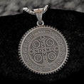 Load image into Gallery viewer, 925 sterling silver St. Benedict medal, with detailed inscriptions.