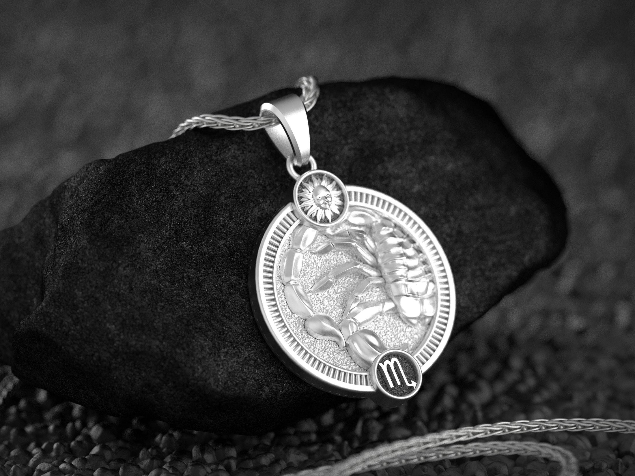 Scorpio Pendant – Zodiac Scorpion and Celestial Symbol