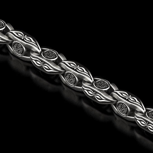 Celtic Shield Chain – Silver Link Necklace