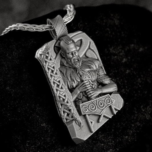 Thor Pendant Norse God of Thunder Necklace Viking Warrior Amulet Nordic Mythology Jewelry Mjolnir Hammer Talisman Protection Charm
