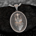 Load image into Gallery viewer, Close-up of 925 sterling silver Sacred Heart of Jesus pendant necklace