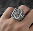 Load image into Gallery viewer, Saint Roch Ring – Sterling Silver Patron Saint of Plague Protection Signet Ring