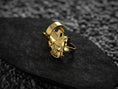 Load image into Gallery viewer, Japanese warrior armor ring with fierce samurai mask design.