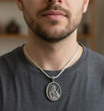 Load image into Gallery viewer, Saint Andrew Pendant – Sterling Silver Catholic Medal Necklace Apostle Devotional Jewelry
