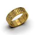 Load image into Gallery viewer, Engravable Celtic Knot Wedding Band – Solid Gold Ring 10k 14k 18k Yellow White Rose Gold