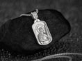 Load image into Gallery viewer, Saint Martin of Tours Dog Tag Pendant – Sterling Silver Catholic Medal Necklace Patron Saint Soldiers