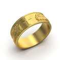 Load image into Gallery viewer, Gold Last Supper Ring - Christian Cross Band, Religious Jewelry, Sacred Communion Ring, Faith Gift for Men and Women