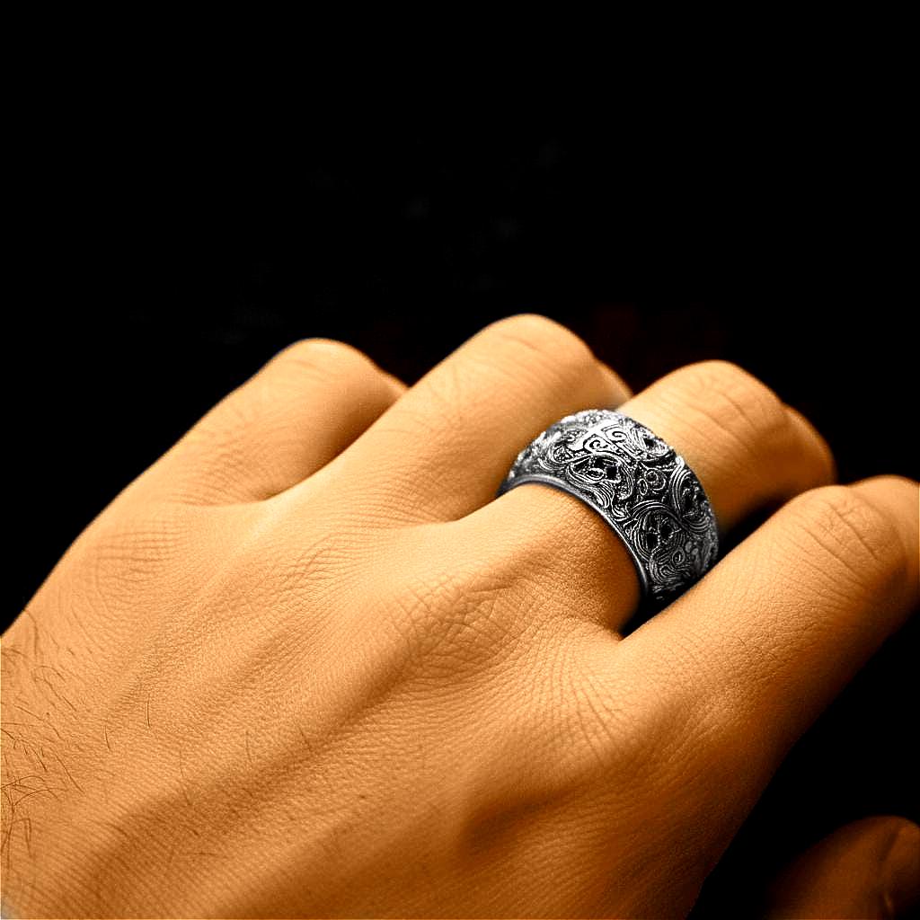 Gothic Cross Ring – Sterling Silver Medieval Christian Band, Ornate Religious Symbolic Jewelry for Men